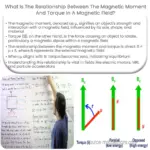 Qual é a relação entre o momento magnético e o torque em um campo magnético?