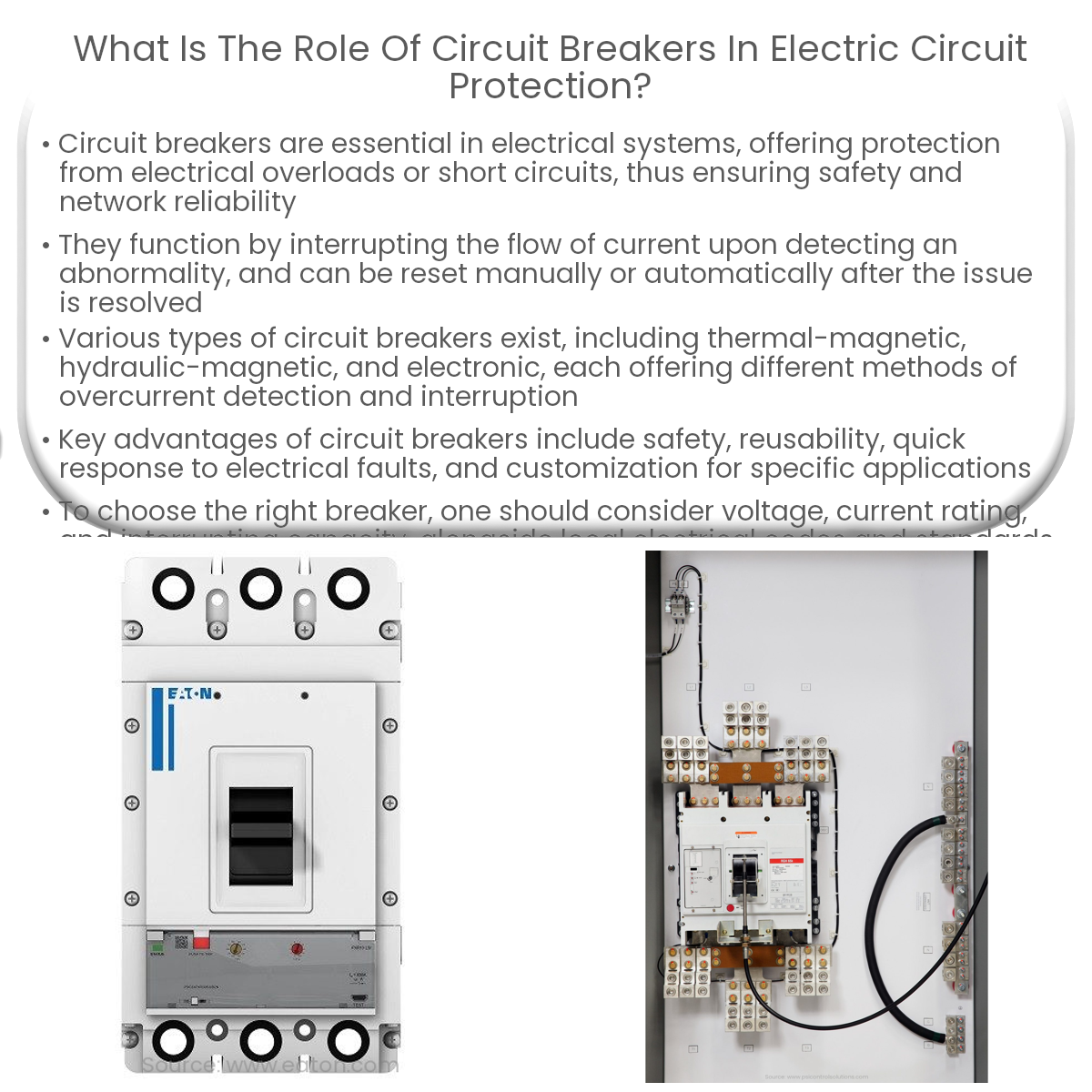 What is the role of circuit breakers in electric circuit protection?