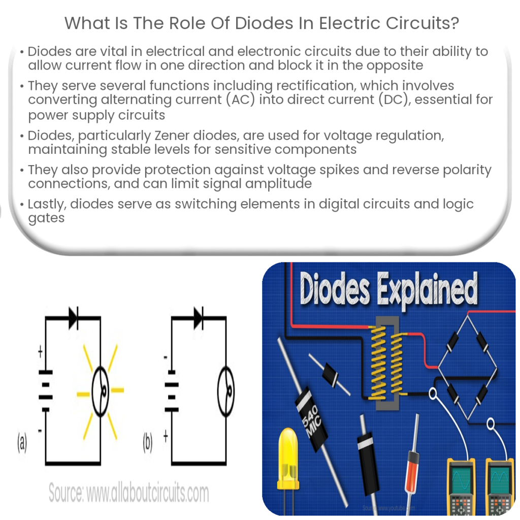 What is the role of diodes in electric circuits?