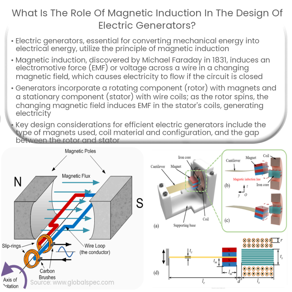 What is the role of magnetic induction in the design of electric generators?