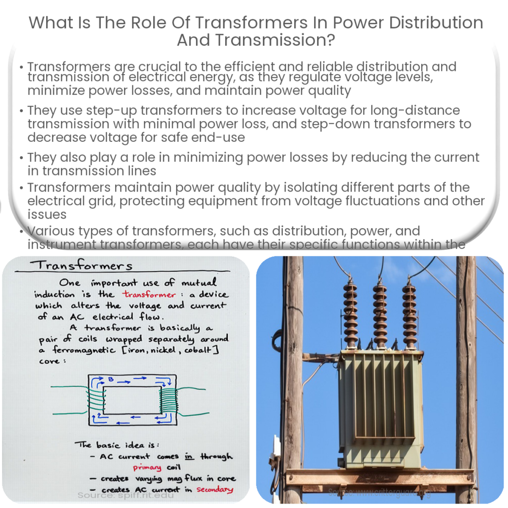 What is the role of transformers in power distribution and transmission?