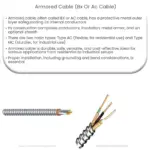 Armored cable (BX or AC cable)