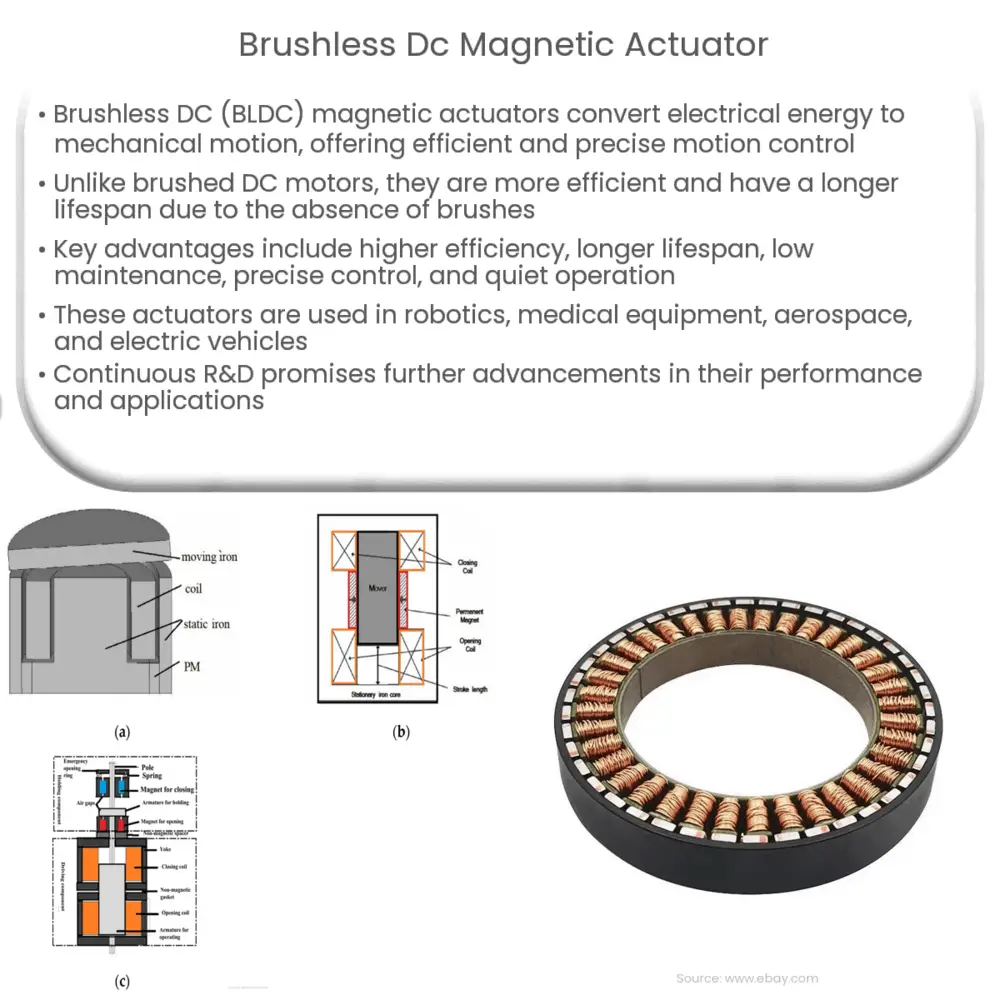 Brushless DC magnetic actuator