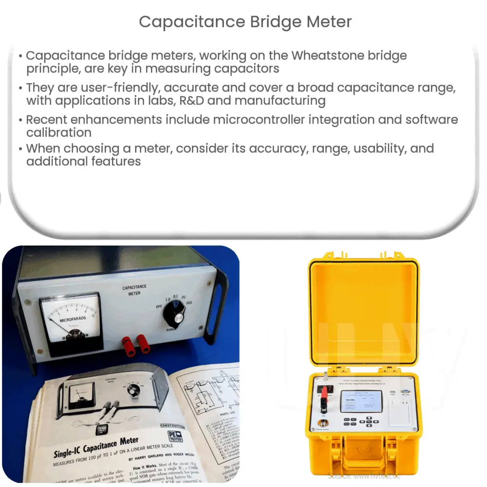 Capacitance bridge meter