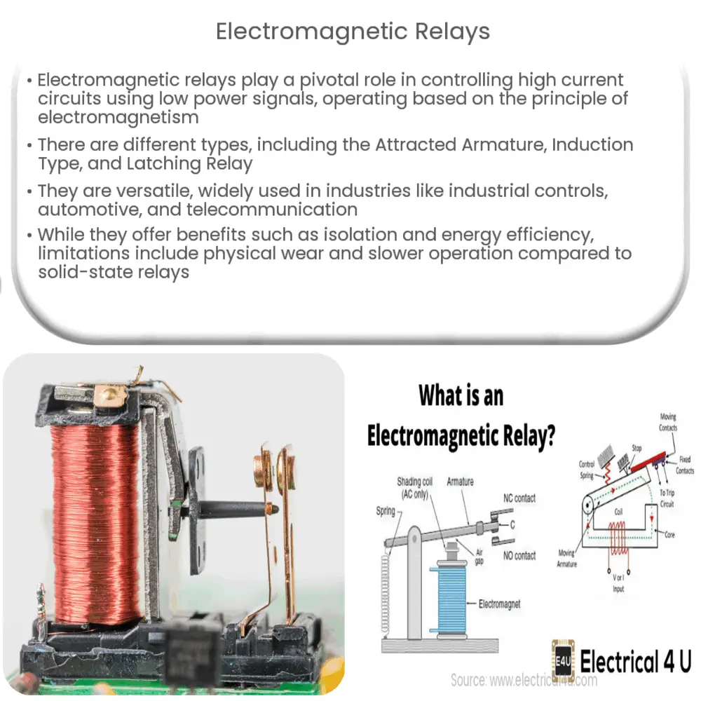 Elektromagnetische Relais sind Schalter, die durch Elektromagnete