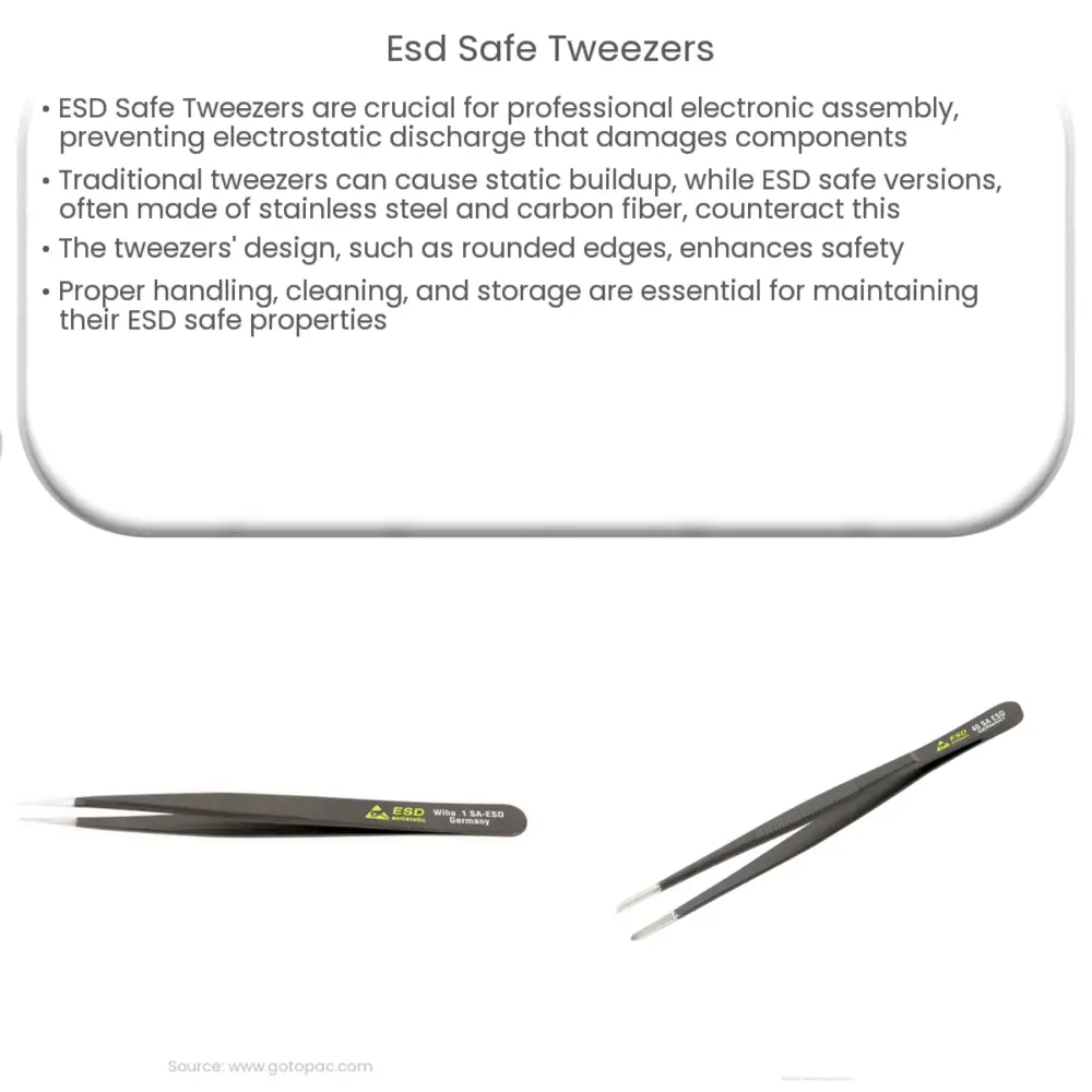 Conductive Tweezers  ESD Safe for IC & Electronic Assembly