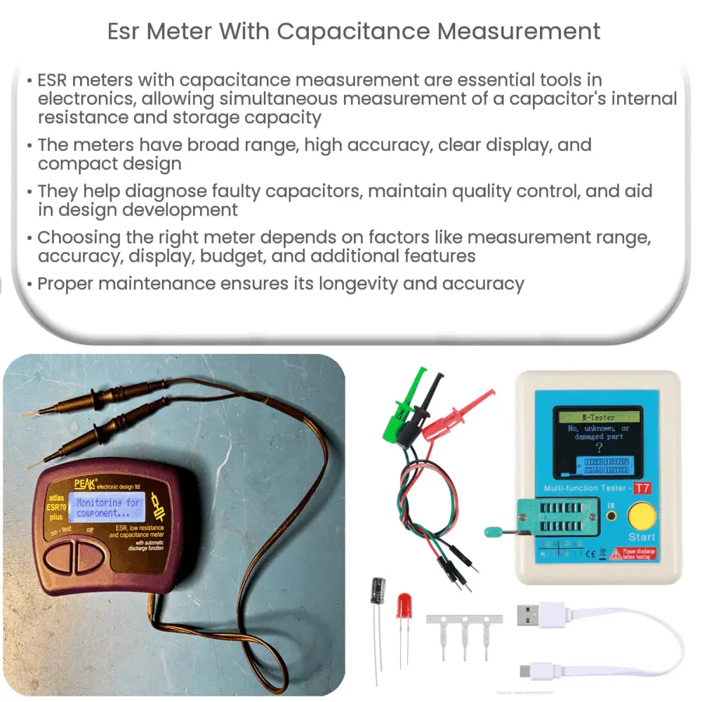 ESR meter with capacitance measurement
