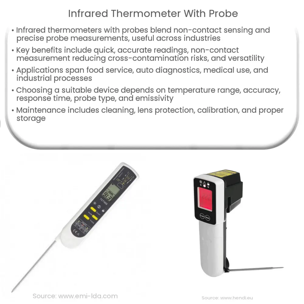 Infrared thermometer with probe How it works, Application & Advantages