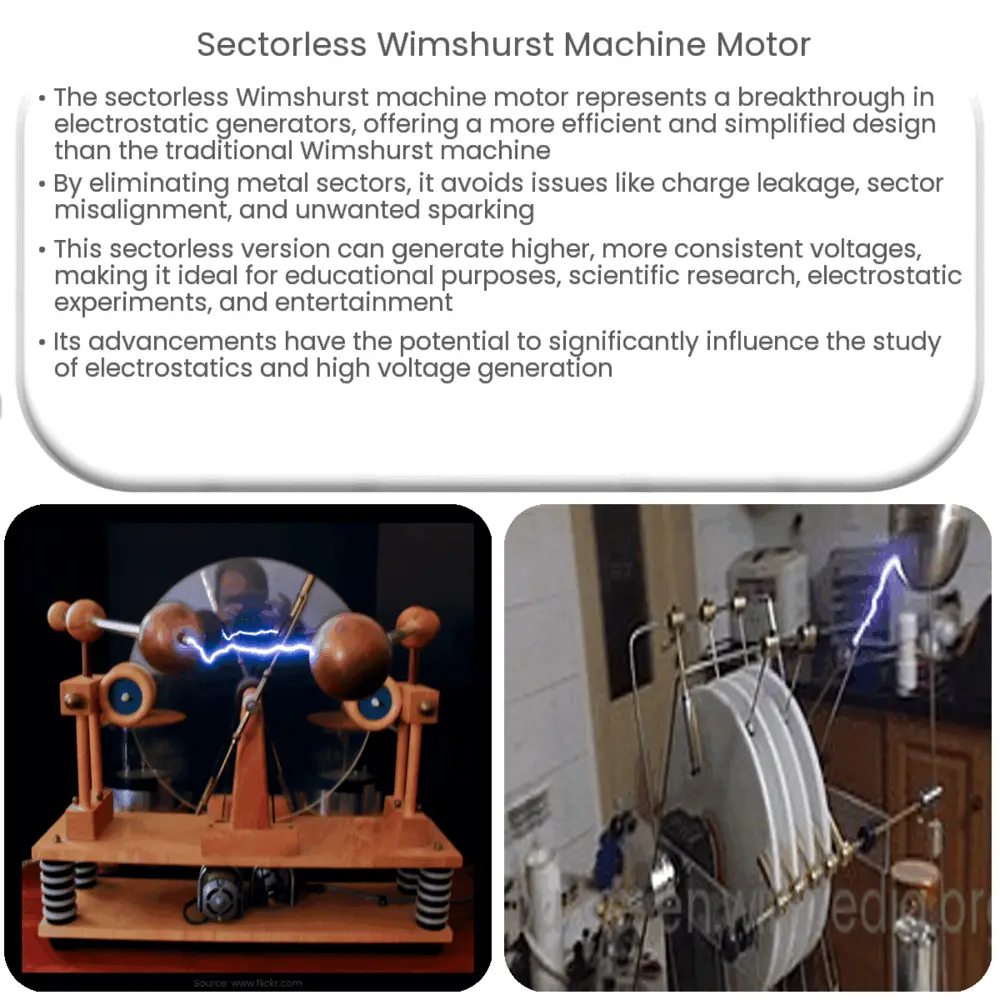 Sectorless Wimshurst machine motor