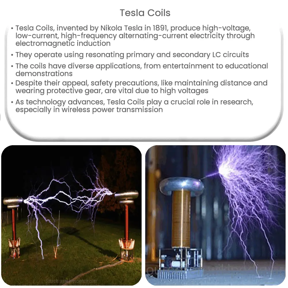 Bobines Tesla pour Musique, générateurs Haute fréquence et Haute Tension,  bobines électromagnétiques, bobines tempête et arcs pouvant être touchés  par la Paume : : High-Tech