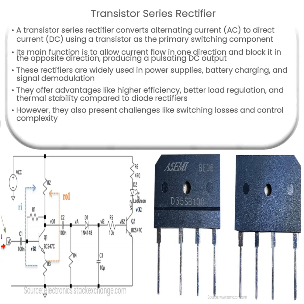 Transistor Series Rectifier How it works, Application & Advantages