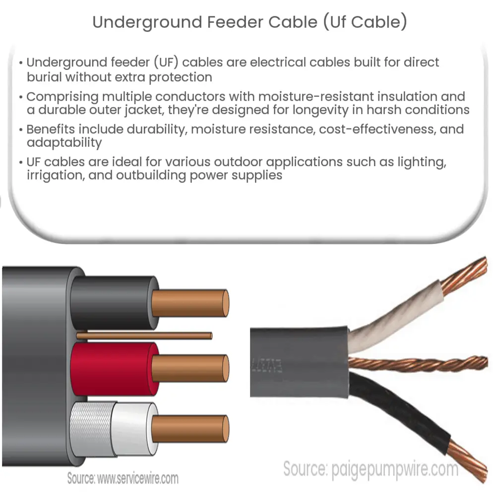 Underground feeder cable (UF cable)