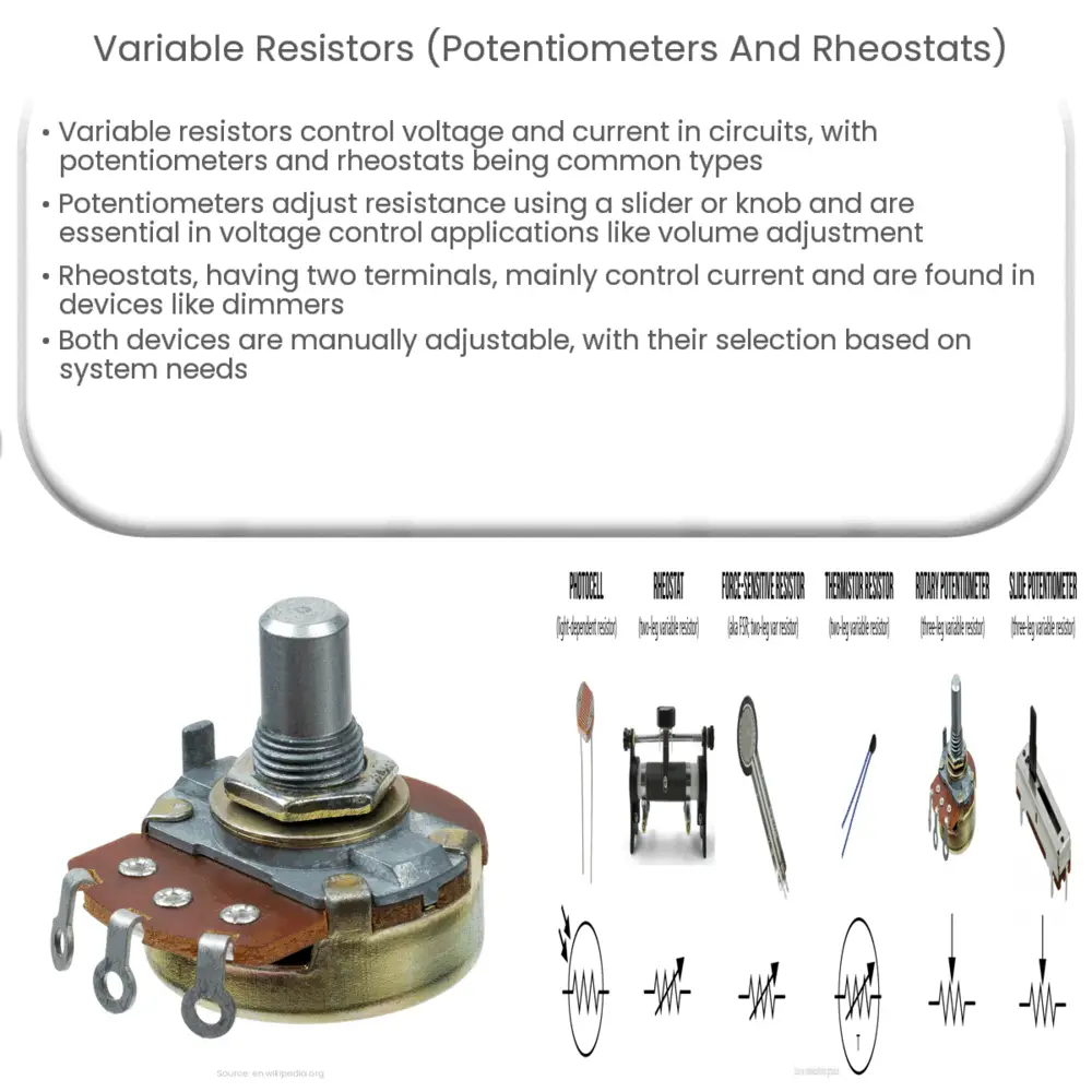 Variable Resistors (Potentiometers and Rheostats)