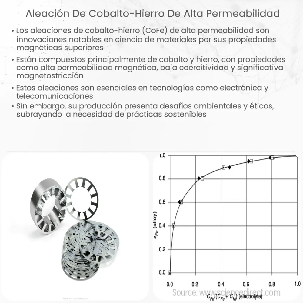 Aleación de cobalto-hierro de alta permeabilidad