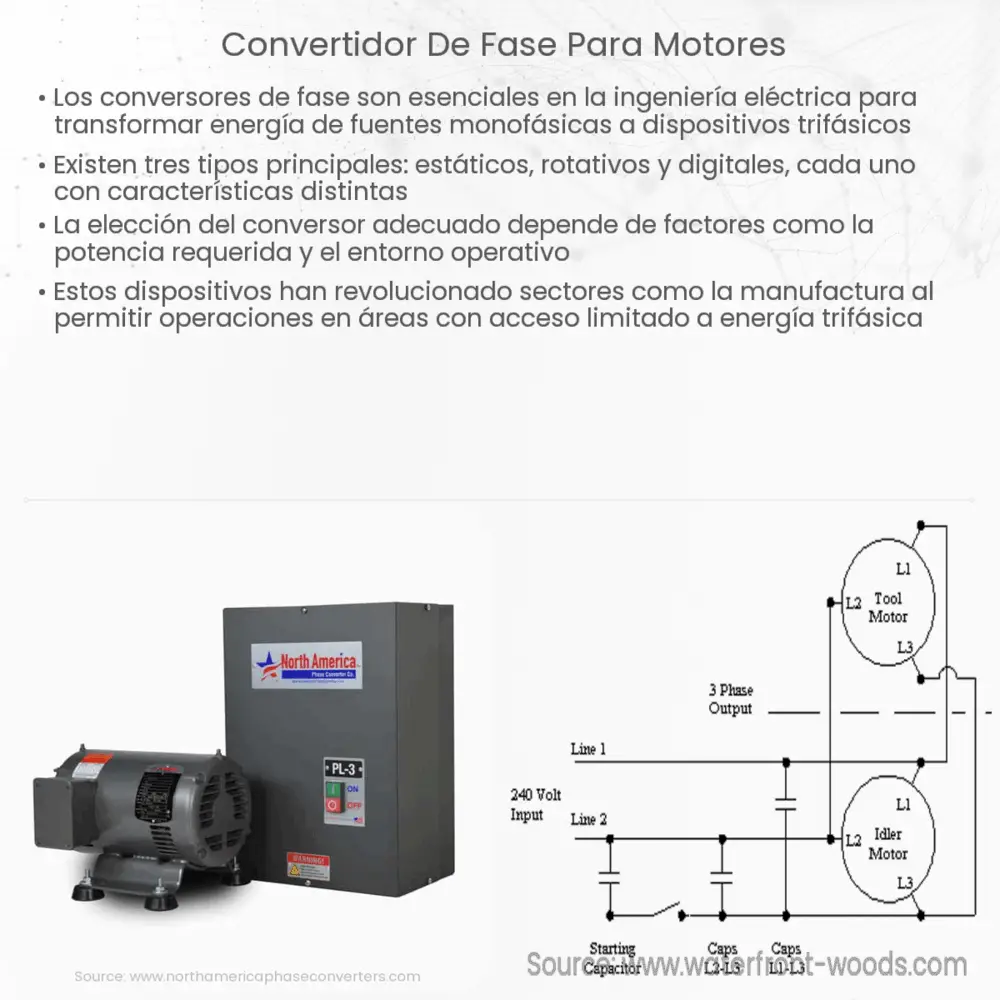 Convertidor de fase para motores