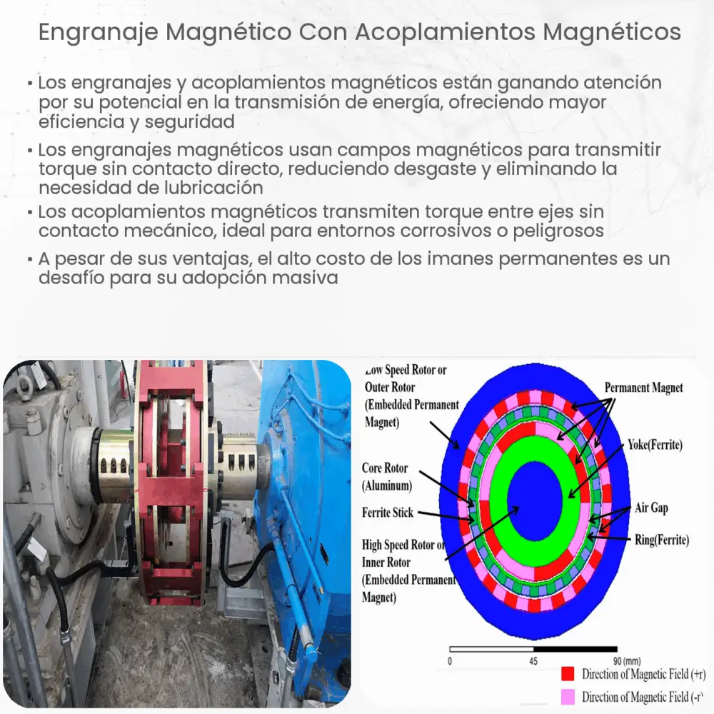 Engranaje magnético con acoplamientos magnéticos