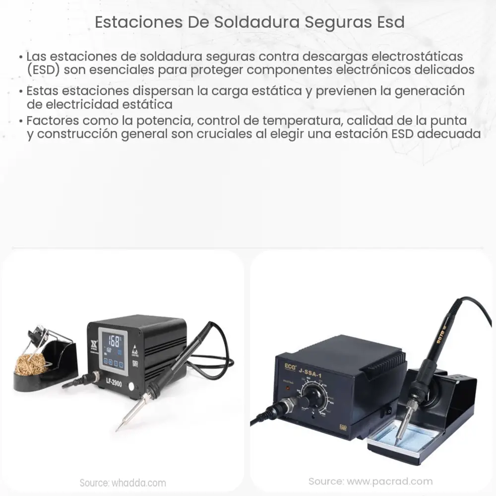 Estaciones de soldadura seguras ESD