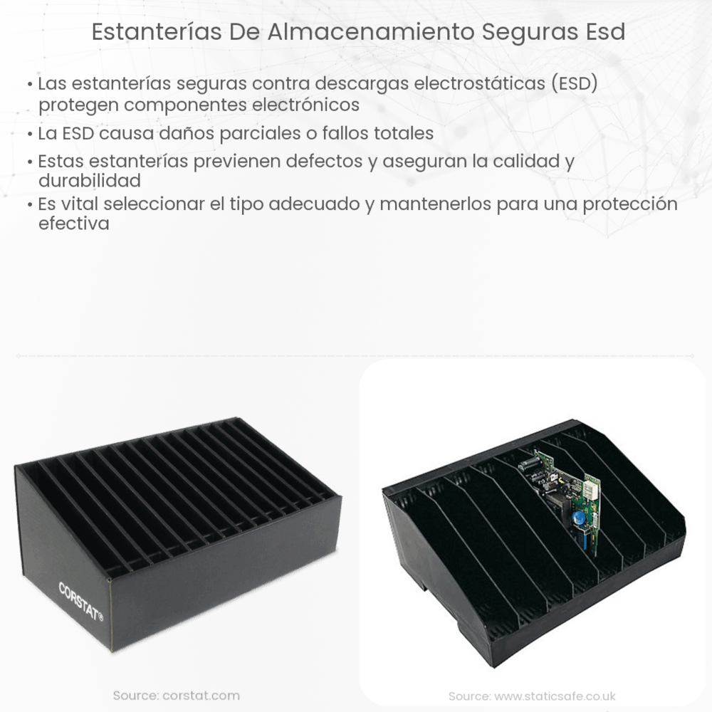 Estanterías de almacenamiento seguras ESD