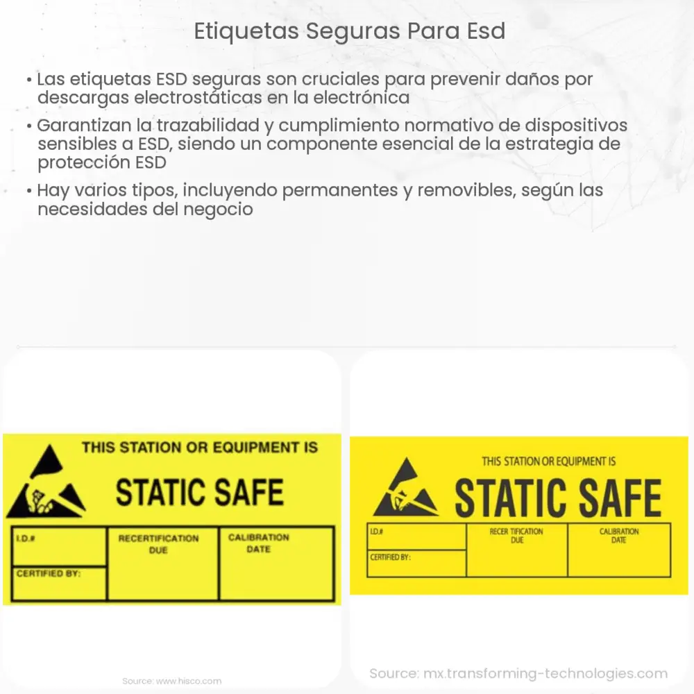 Etiquetas seguras para ESD