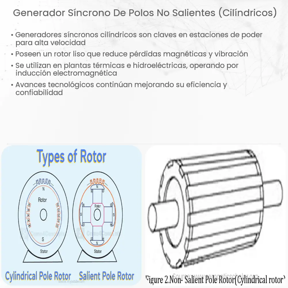 Generador síncrono de polos no salientes (cilíndricos)