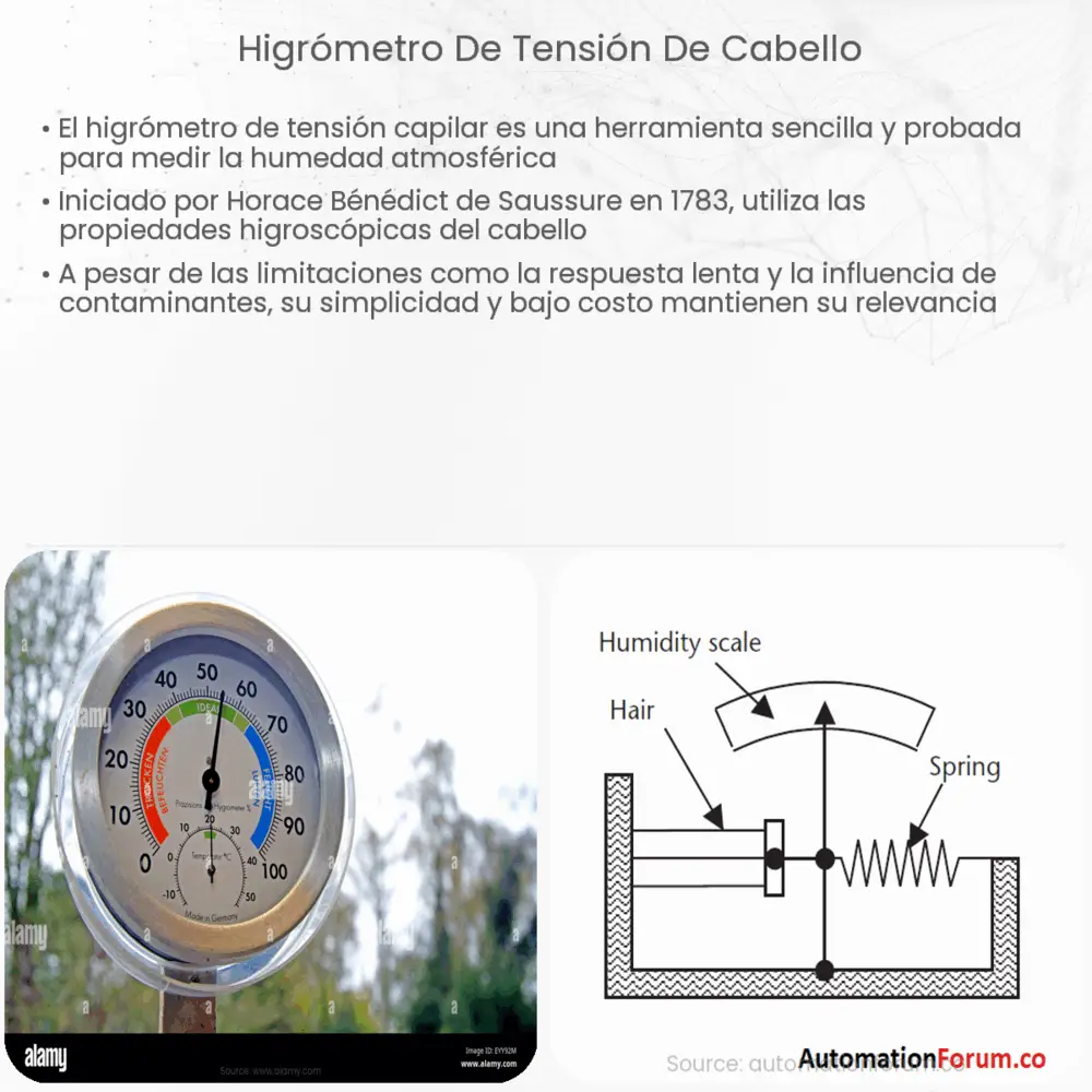 Higrómetro de tensión de cabello
