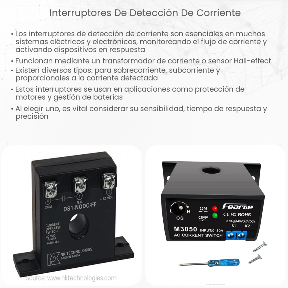 Interruptores de detección de corriente