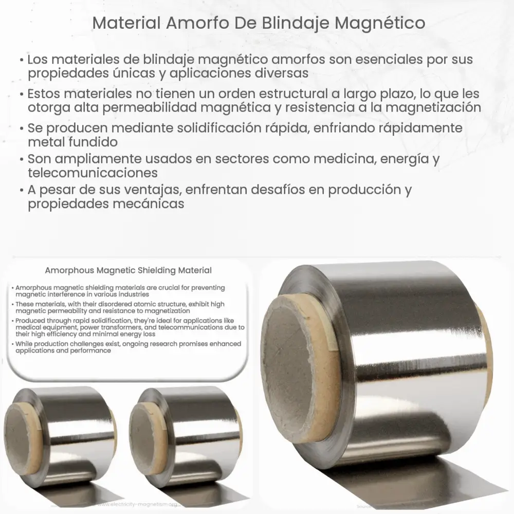 Material amorfo de blindaje magnético