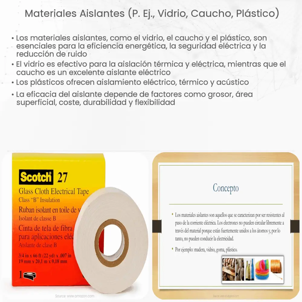 Materiales aislantes (p. ej., Vidrio, Caucho, Plástico)