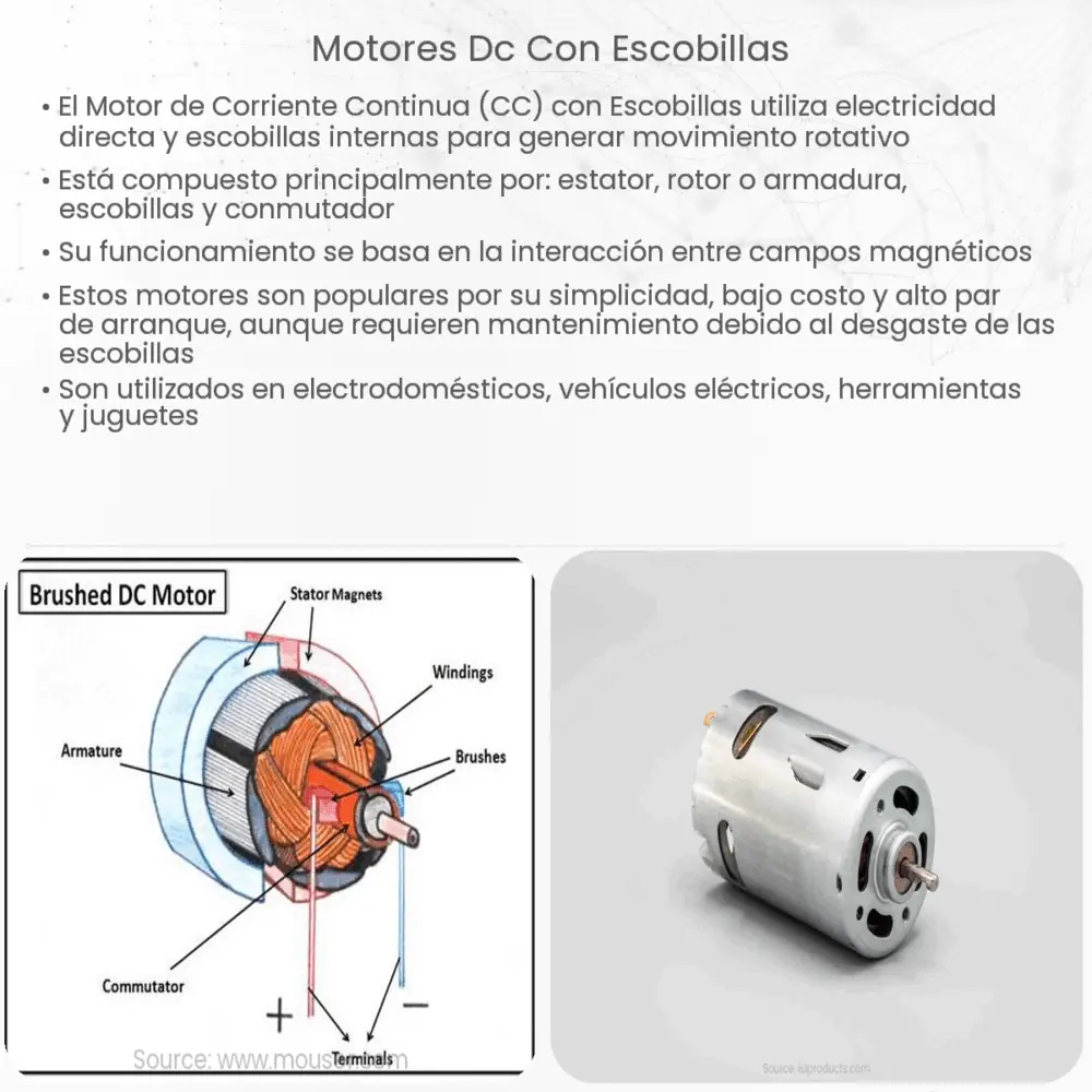 Conceptos básicos de los motores de CC con escobillas