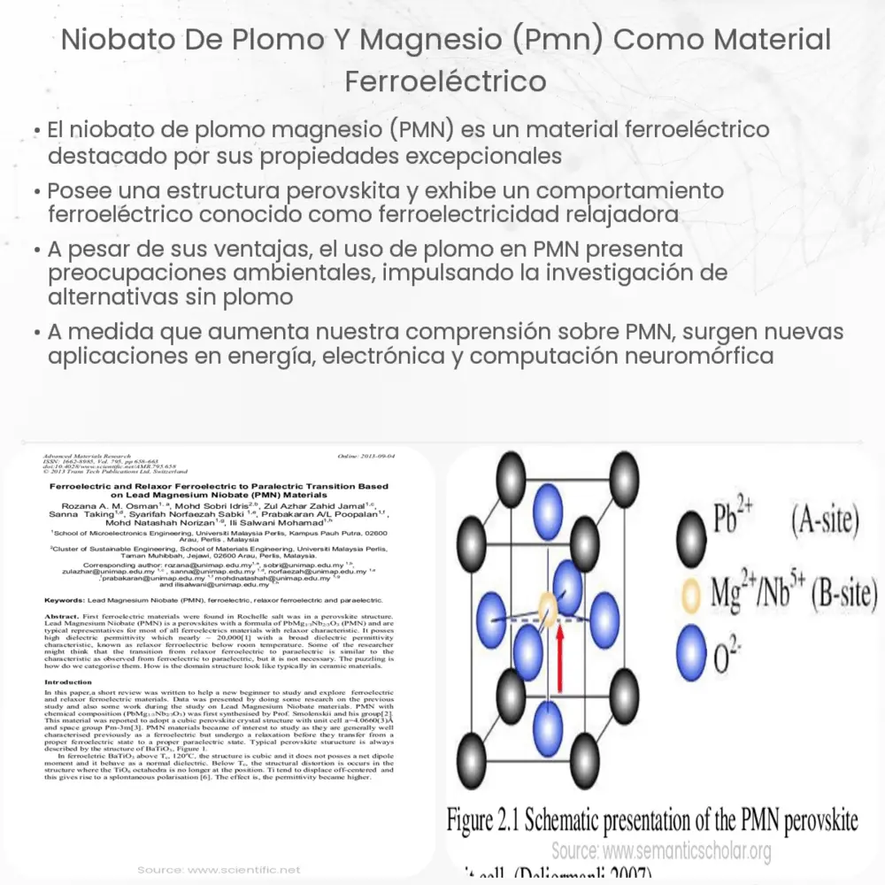 Niobato de plomo y magnesio (PMN) como material ferroeléctrico