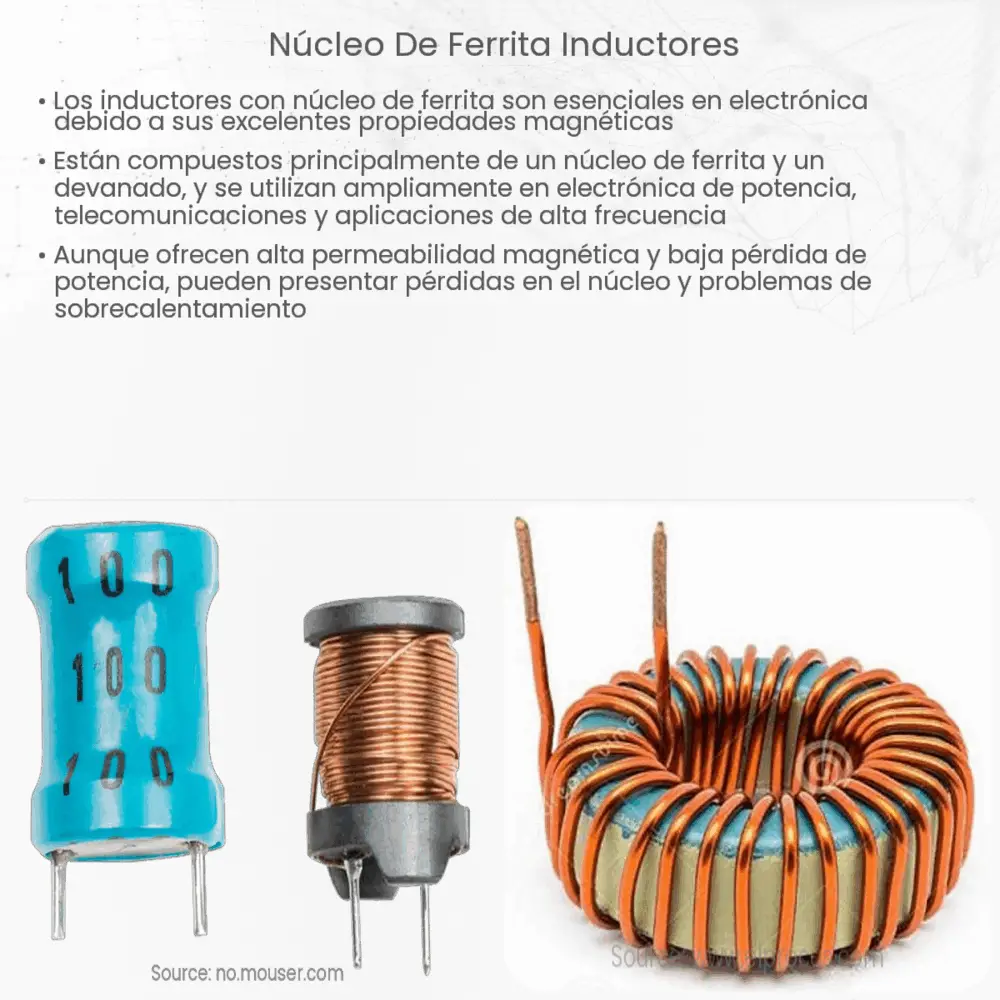 Núcleo de ferrita inductores