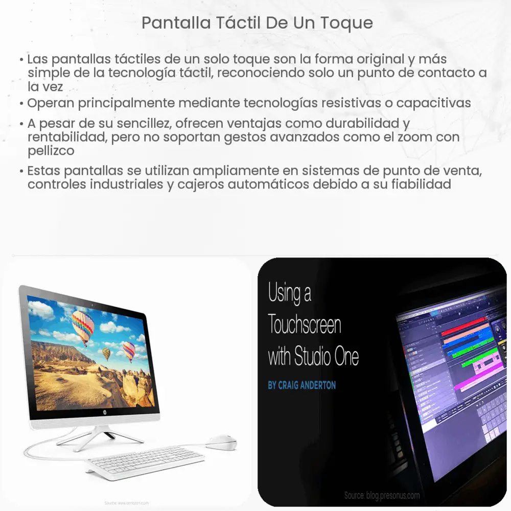 Pantalla Táctil de Un Toque