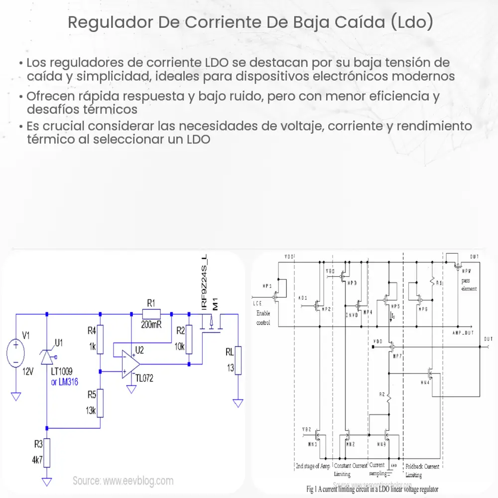 Regulador de corriente de baja caída (LDO)