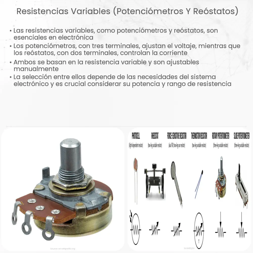 Resistencias variables (Potenciómetros y reóstatos)