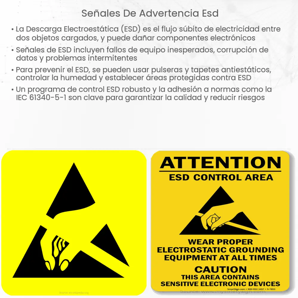 Señales de advertencia ESD