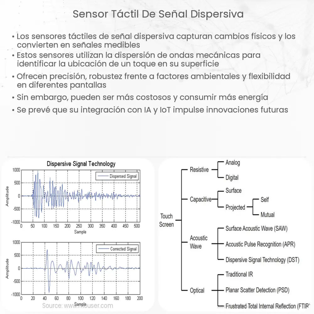Sensor táctil de señal dispersiva
