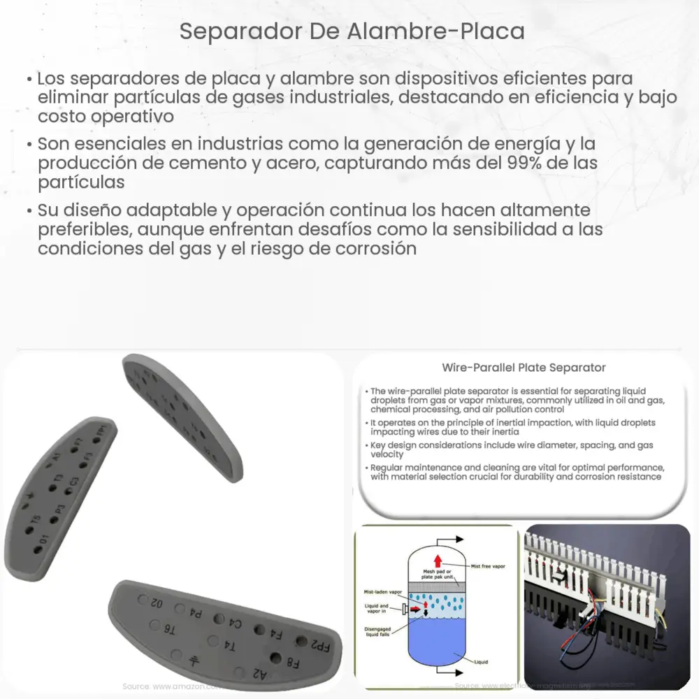 Separador de alambre-placa