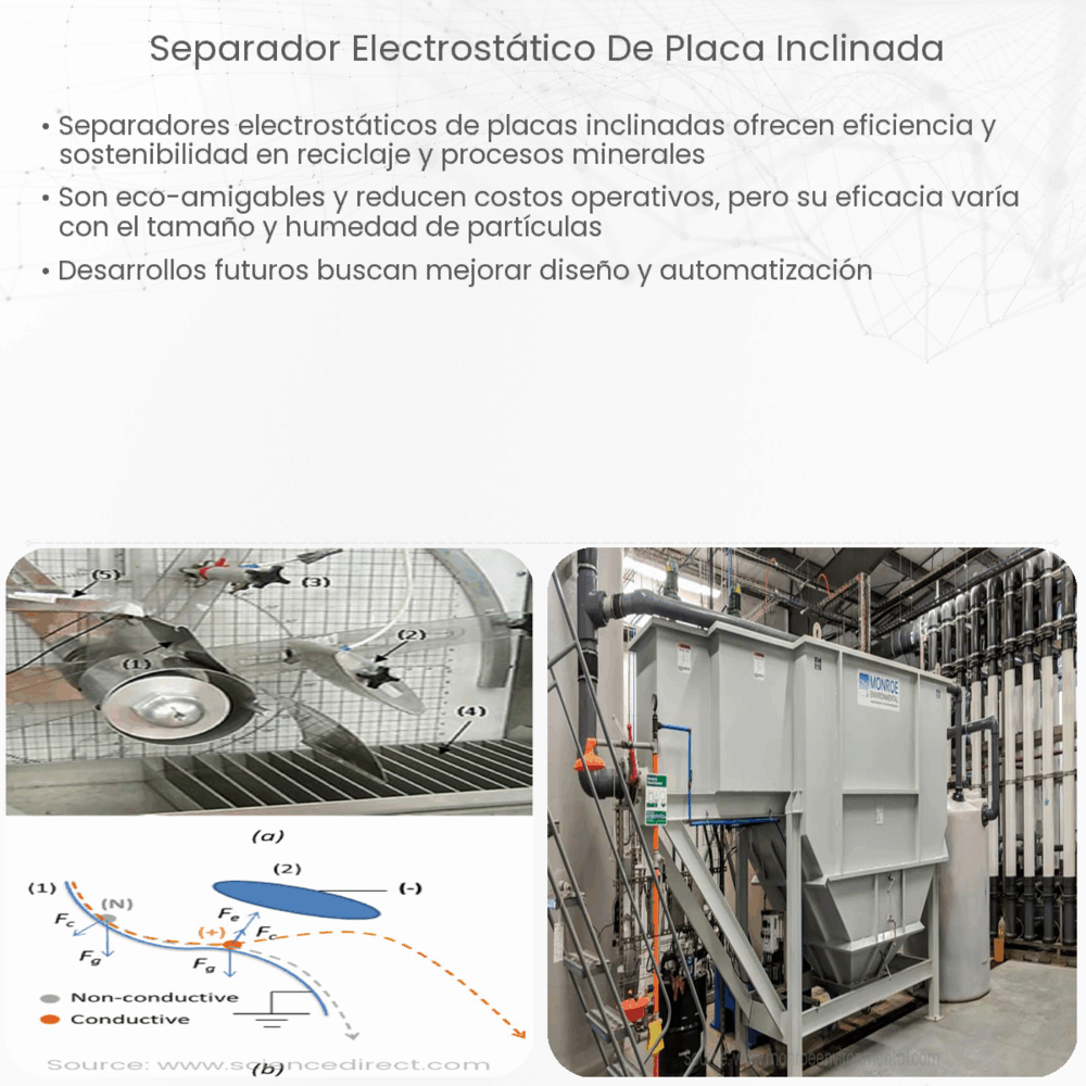 Separador electrostático de placa inclinada