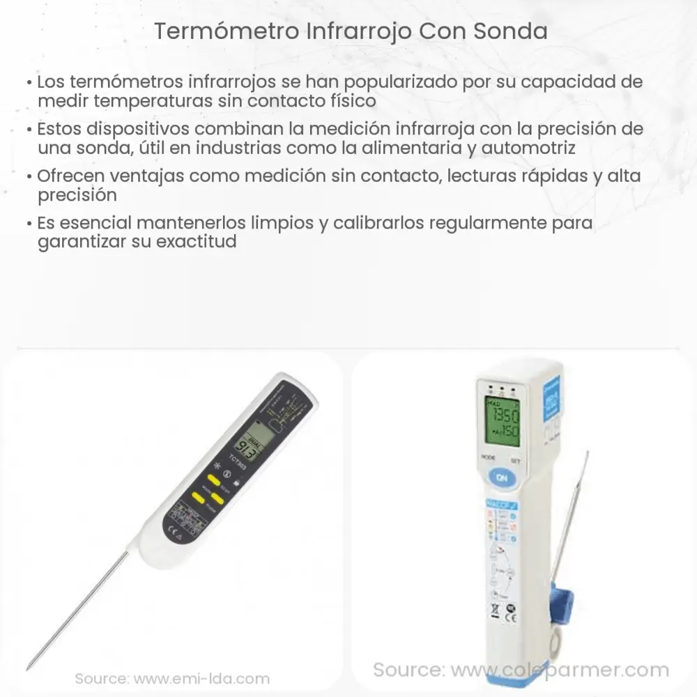 Termómetro infrarrojo con sonda