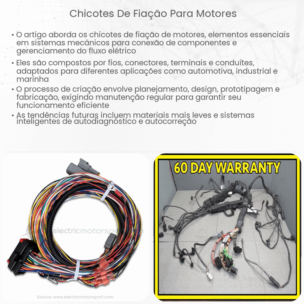 Chicotes de fiação para motores