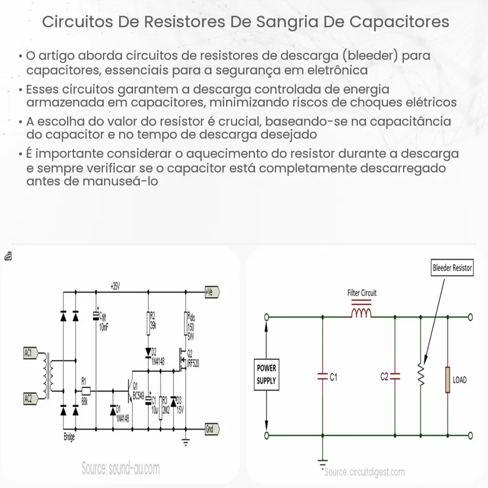 Circuitos de resistores de sangria de capacitores