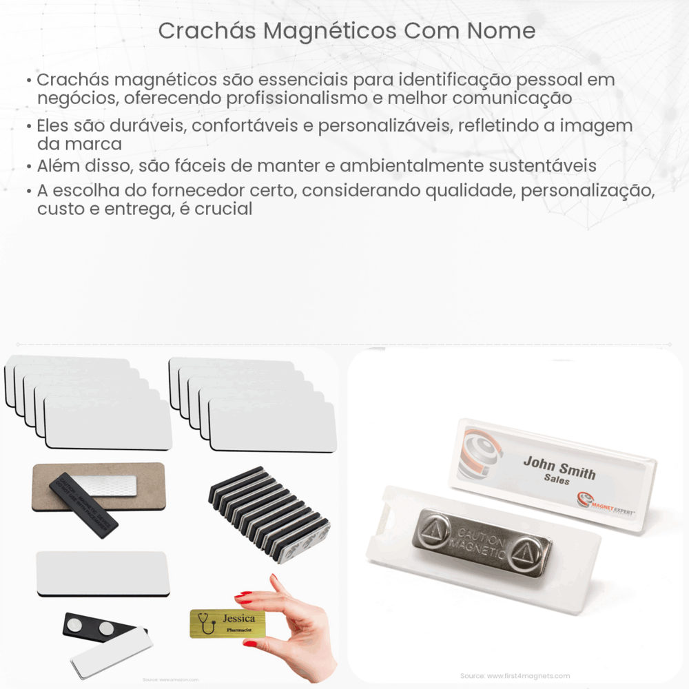 Crachás magnéticos com nome
