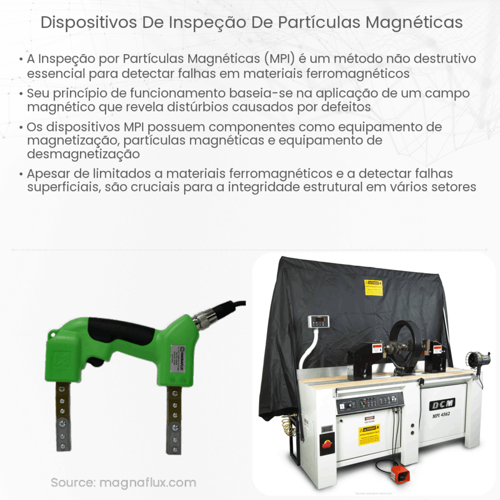 Dispositivos de inspeção de partículas magnéticas