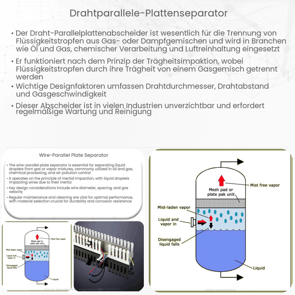 Drahtparallele Plattenseparator