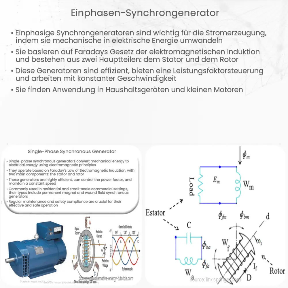 Einphasen-Synchrongenerator