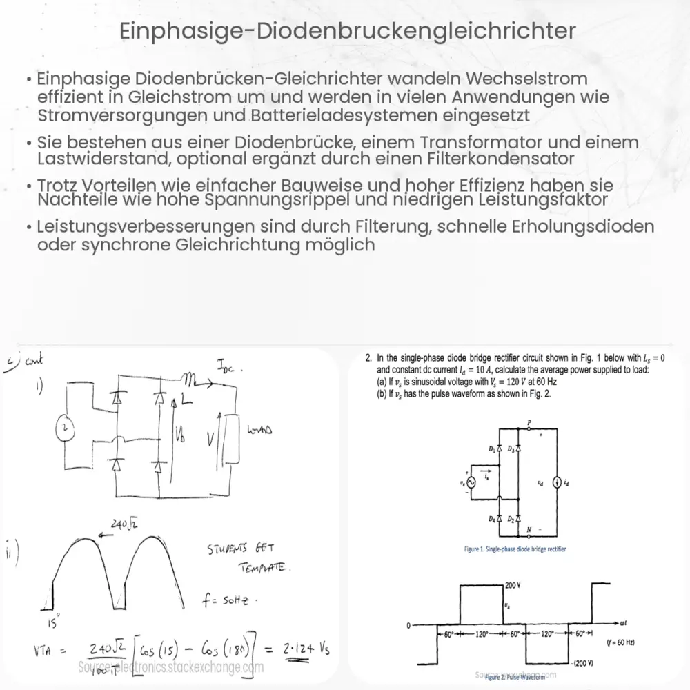 Einphasige Diodenbrückengleichrichter