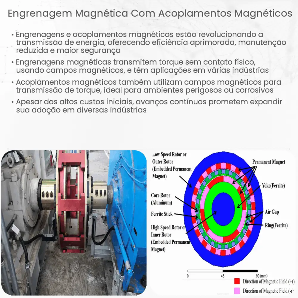 Engrenagem magnética com acoplamentos magnéticos