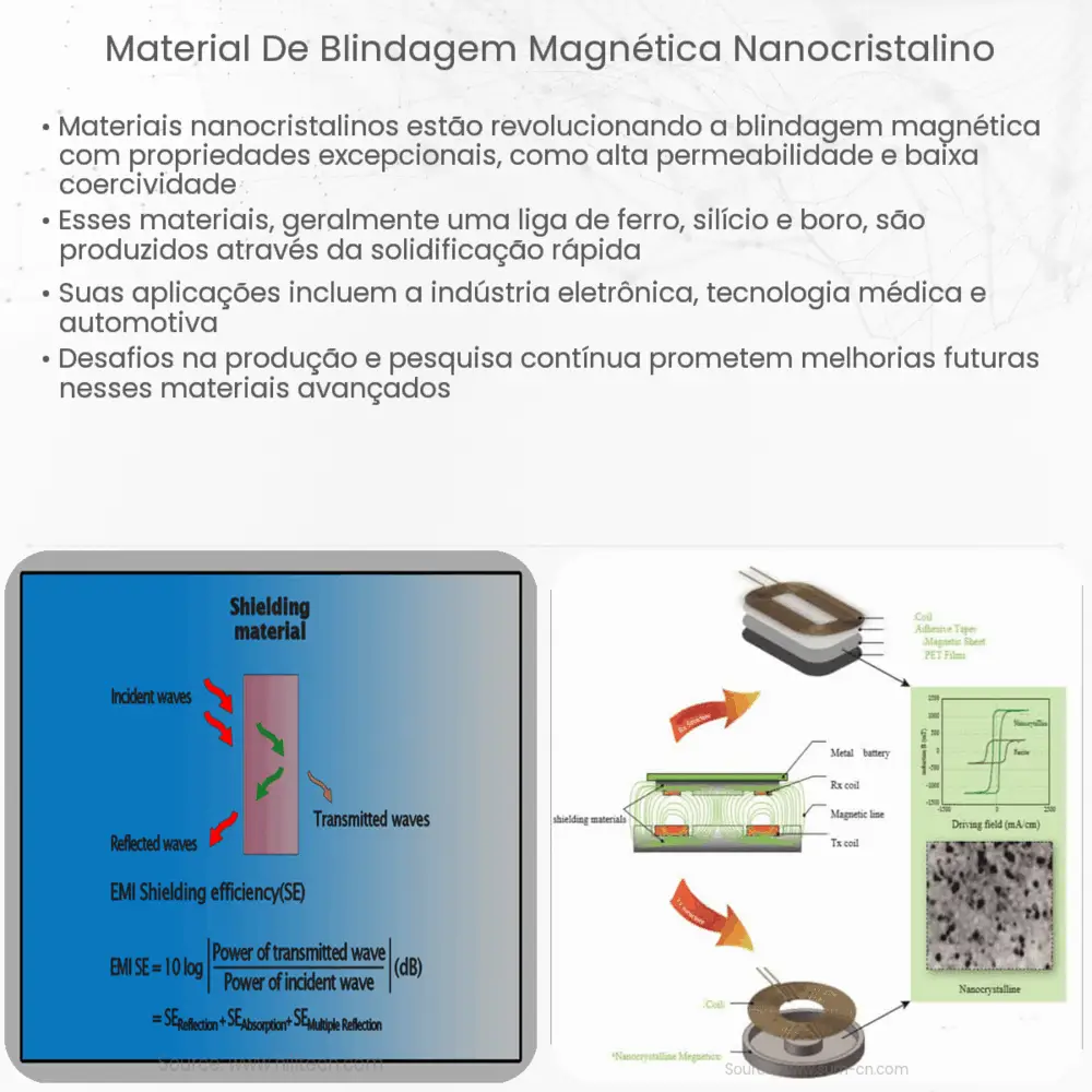 Material de blindagem magnética nanocristalino