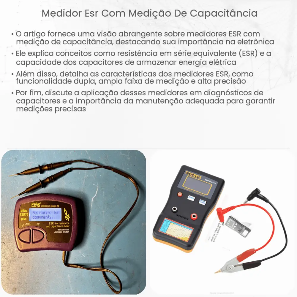 Medidor ESR com medição de capacitância