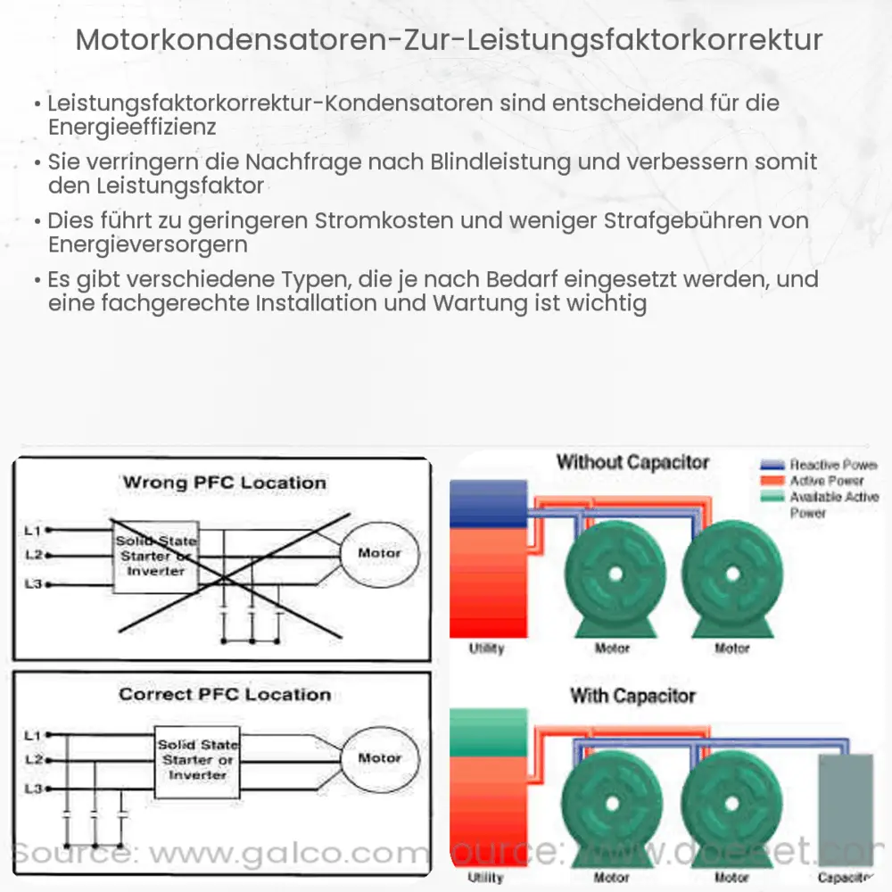 Motorkondensatoren zur Leistungsfaktorkorrektur